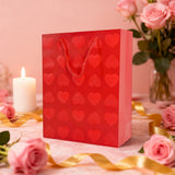 4-Pack Medium Valentine Gift Bags – 26x10x32cm Assorted Romantic Paper Bags for Presents & Surprises