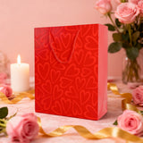 4-Pack Medium Valentine Gift Bags – 26x10x32cm Assorted Romantic Paper Bags for Presents & Surprises