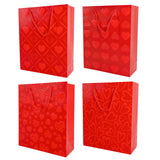 4-Pack Medium Valentine Gift Bags – 26x10x32cm Assorted Romantic Paper Bags for Presents & Surprises