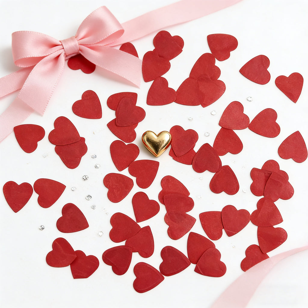 30g Red Heart Shape Confetti – Romantic Valentine’s & Wedding Table Scatter for Decor, Balloons & Photos