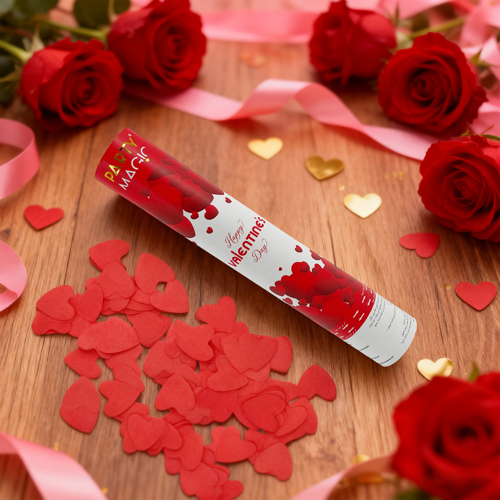 2-Pack 30cm Valentine Party Confetti Streamers – Red & Pink Crepe Paper for Tossing & Decor