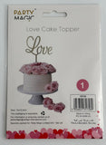 Love Cake Topper 10x12.5cm – Romantic 'Love' Dessert Decoration for Valentine’s, Weddings & Anniversaries