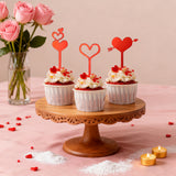12-Pack Heart Shape Cupcake Toppers – Romantic Red & Pink Picks for Valentine’s, Weddings & Parties