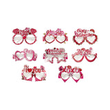8-Pack Assorted Valentine Paper Glasses – Fun Heart & Love-Themed Party Eyewear for Kids & Adults