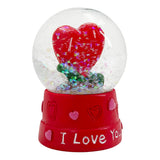 Love Water Globe 4.5x4.5x6.5cm – Romantic Snow Globe with Heart & Glitter for Valentine’s Keepsake
