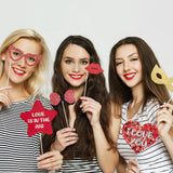 30-Piece Valentine Photo Booth Props Set – Romantic & Fun Selfie Accessories for Parties & Events