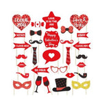 30-Piece Valentine Photo Booth Props Set – Romantic & Fun Selfie Accessories for Parties & Events