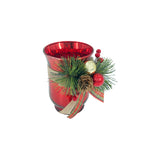 15cm Decorated Red Glass Votive Candle Holder - Holiday & Home Décor