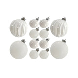 Designer Baubles Gift Set White 4 & 8cm Mixed 20Pcs/Box