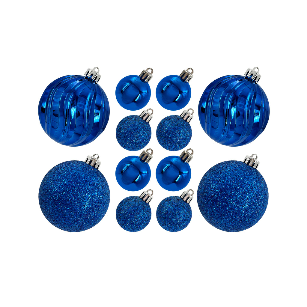 Designer Baubles Gift Set Blue 4 & 8cm Mixed 20Pcs/Box