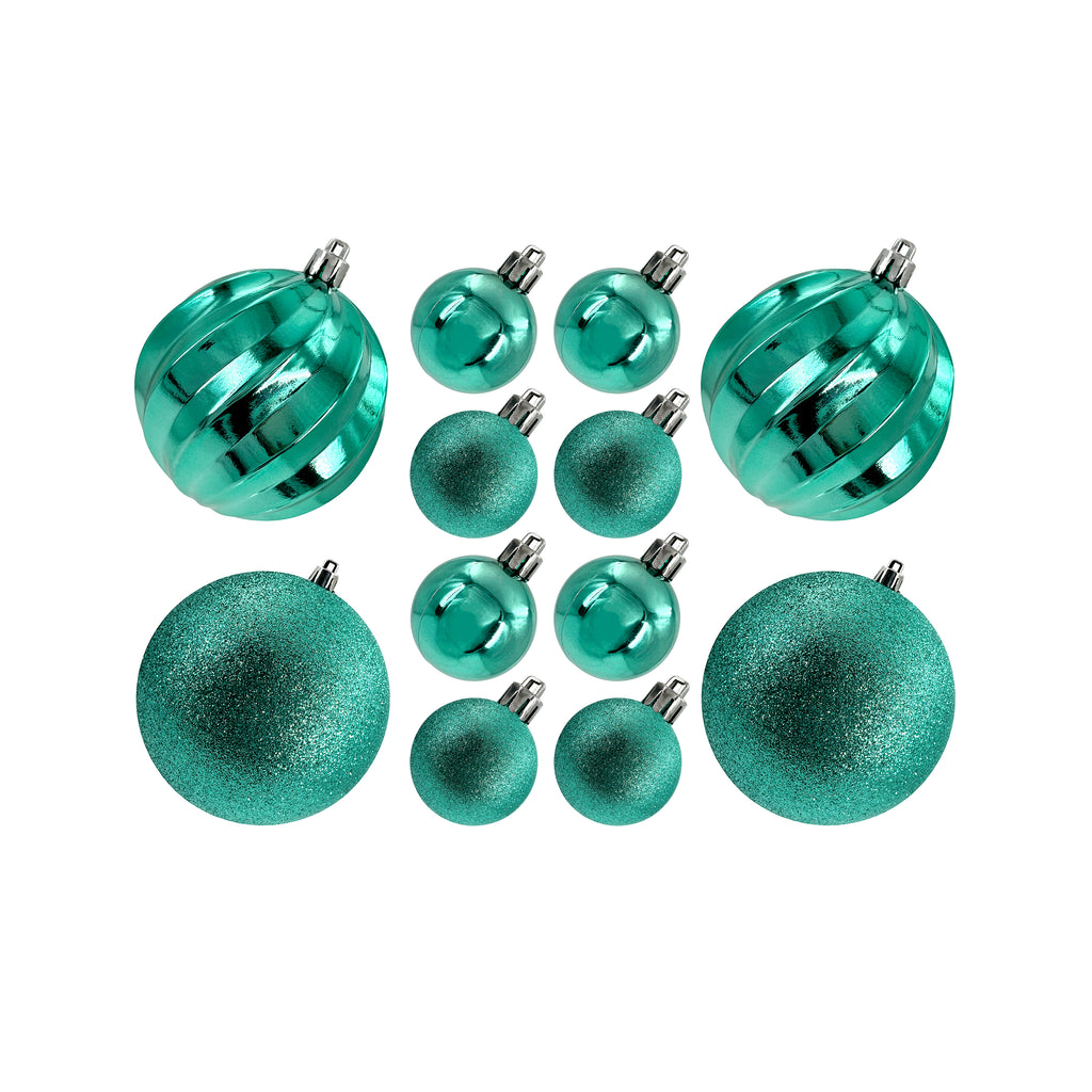 Designer Baubles Gift Set Turquoise 4 & 8cm Mixed 20Pcs/Box
