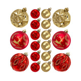 Premium Red and Gold Christmas Tree Ornaments - 30 Pcs Mixed 4cm & 8cm Bauble Set