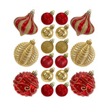 Designer Baubles Gift Set Red/Gold 4 & 8cm Mixed 30Pcs/Box