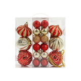 Designer Baubles Gift Set Red/Gold 4 & 8cm Mixed 30Pcs/Box