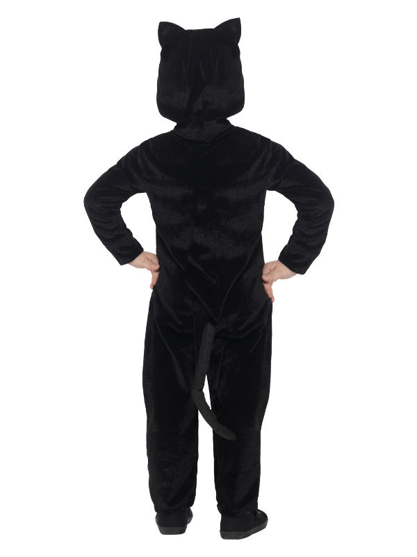 Toddler Cat Costume Black W/Hooded Jumpsuit & 3D Printed Eyes