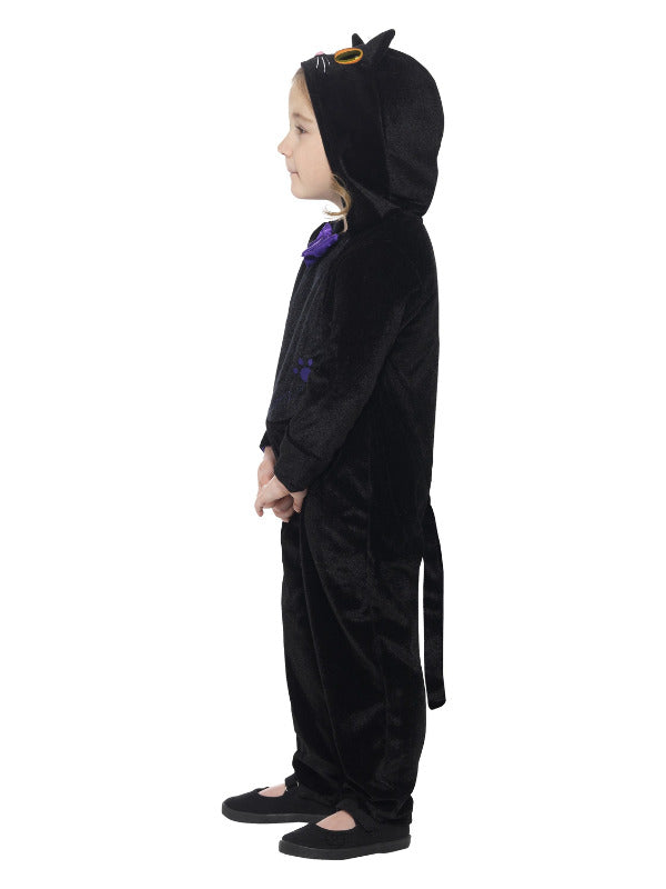 Toddler Cat Costume Black W/Hooded Jumpsuit & 3D Printed Eyes