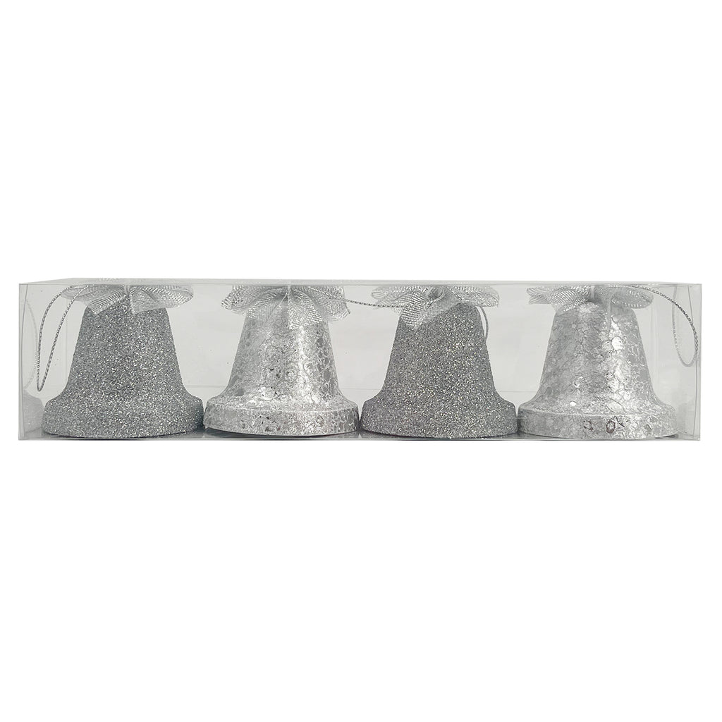 Hanging Bells Silver 6cm 4Pcs/Box