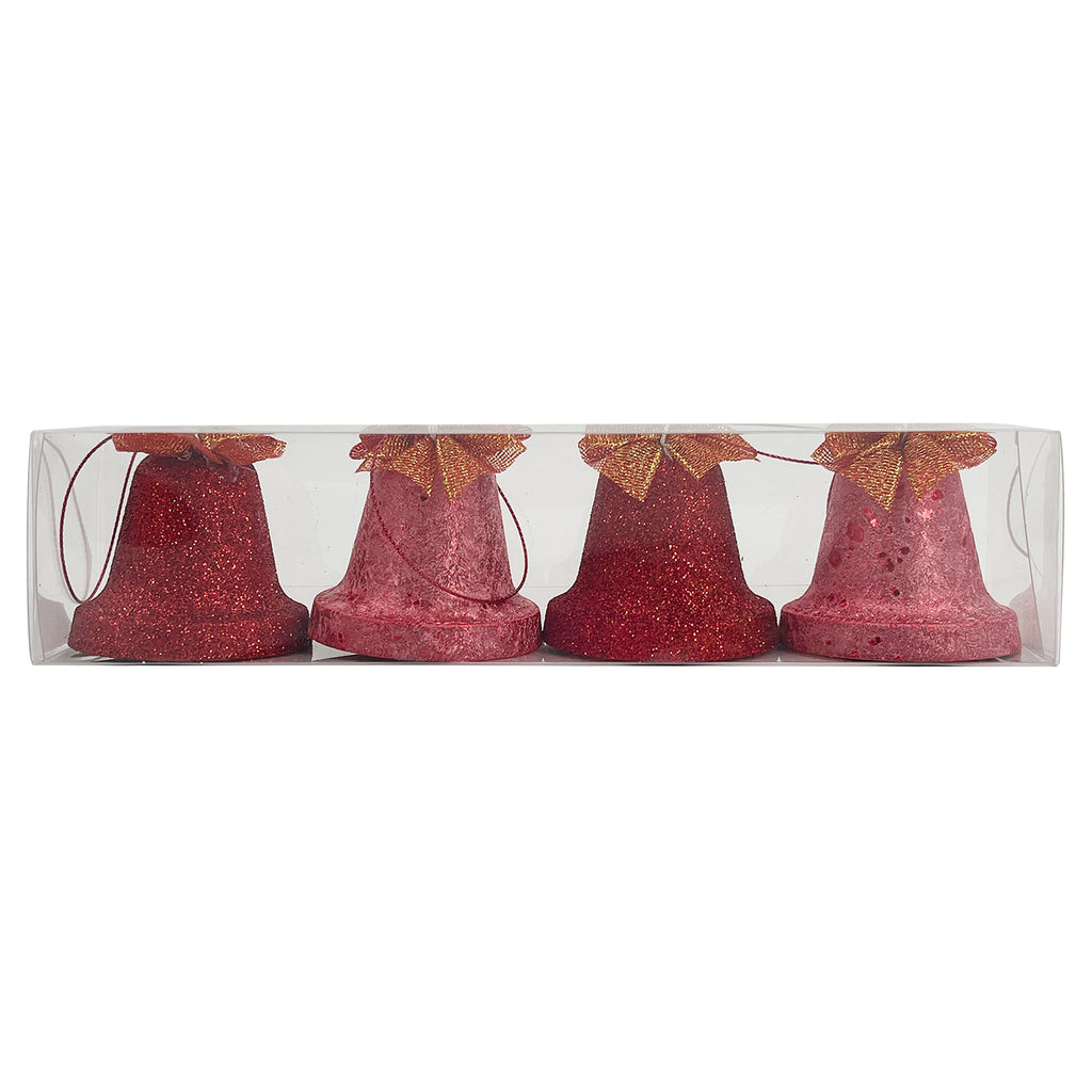 Hanging Bells Red 6cm 4Pcs/Box