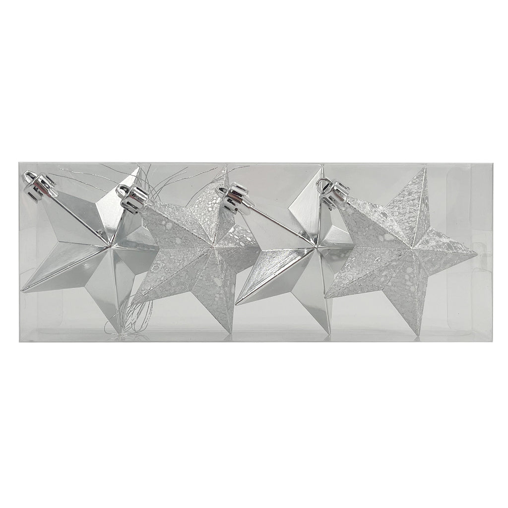 Hanging Stars Silver 8cm 4Pcs/Box