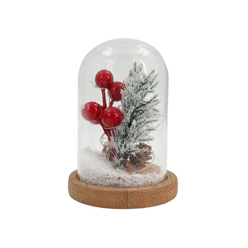Glass Decoration with Light 8.5x8.5x12cm