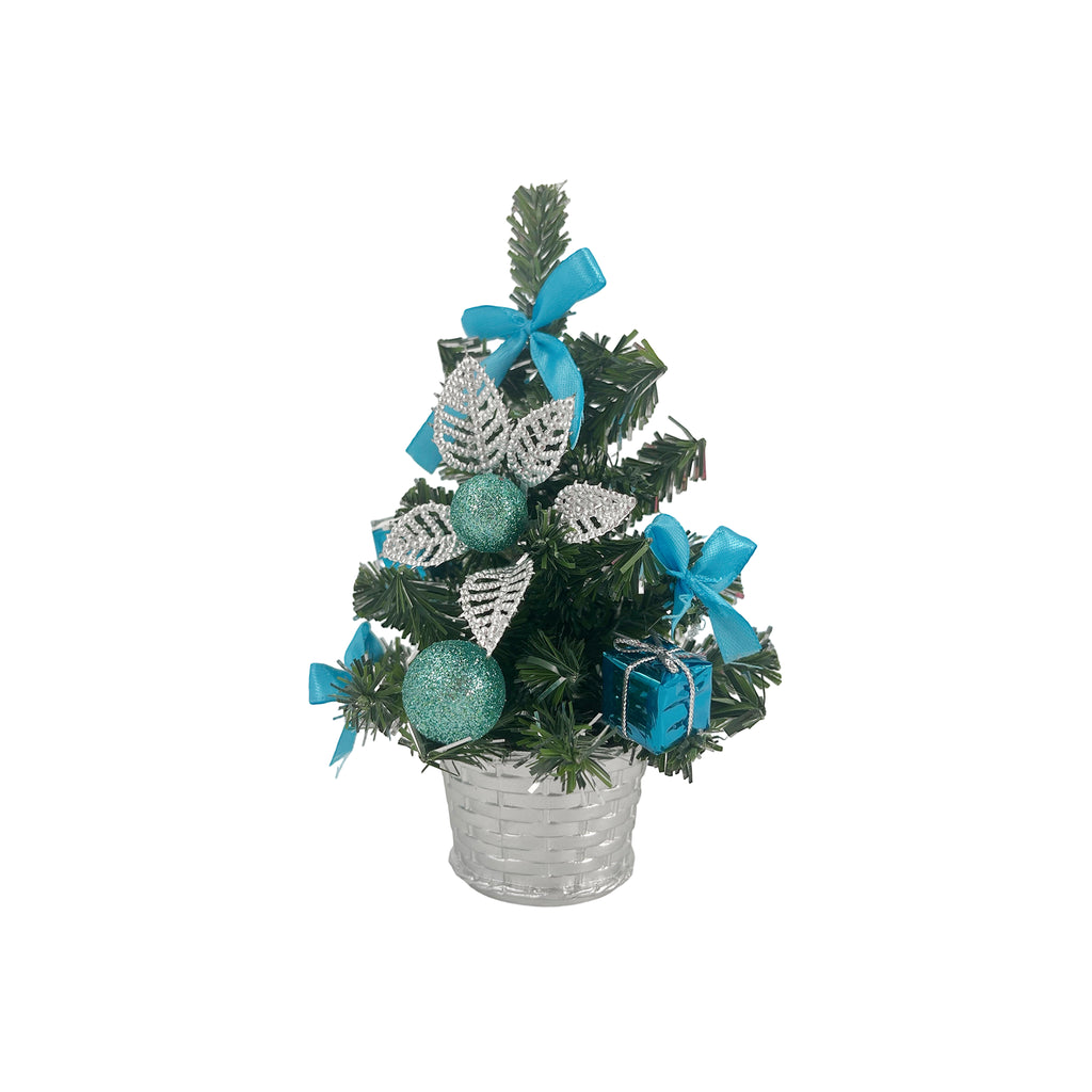 Decorated Table Tree Turquoise 20cm