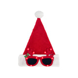 Santa Hat with LED Glasses 30x43cm