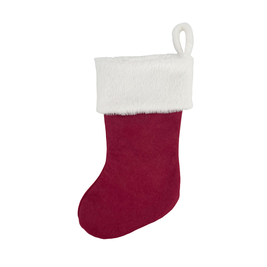 Stocking with Reindeer Red/Gold 40cm