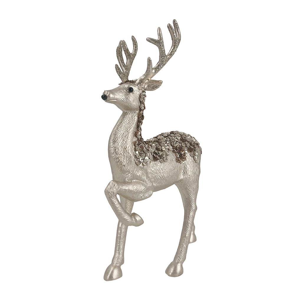 Deluxe Reindeer Decoration Champagne Gold 22x10x33cm