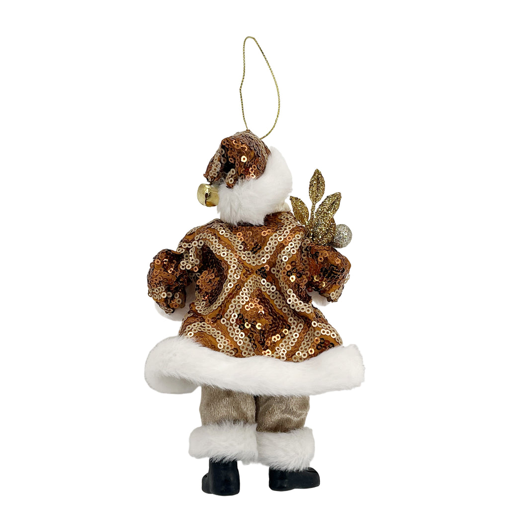 Standing Santa Decoration Gold 18cm
