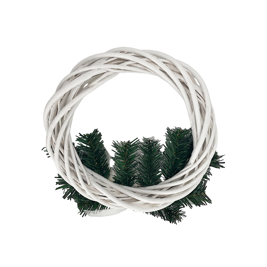 Rattan Wreath White 25cm