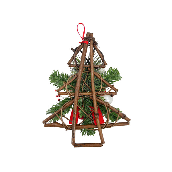 Hanging Rattan Tree Red 23x6x30cm