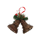 Hanging Rattan Bells Red 21x11x20cm