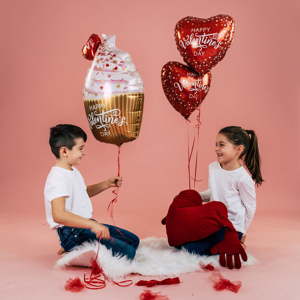 22" Valentine Golden Cupcake Foil Balloon