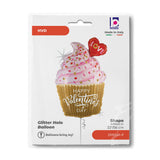 22" Valentine Golden Cupcake Foil Balloon