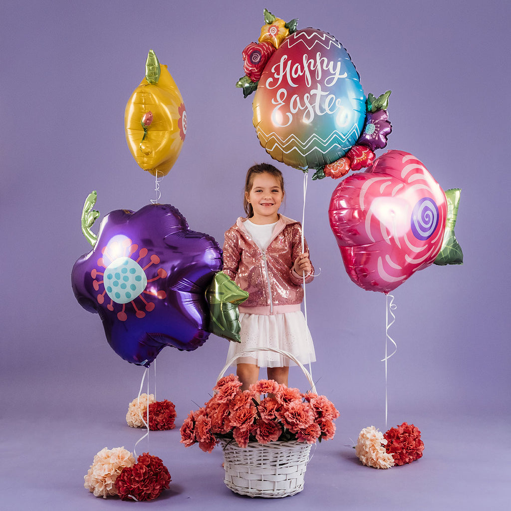 27" Easter Egg Flowers Foil Balloon