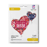 28" Mother’s Day Floral Heart Foil Balloon – Elegant Botanical Heart for Brunch & Gifting