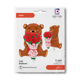 25" Rose Bouquet Bear Foil Balloon