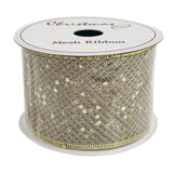Christmas Mesh Ribbon Gold 6.3cmx10 yards