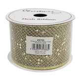 Christmas Mesh Ribbon Gold 6.3cmx10 yards