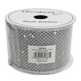 Christmas Mesh Ribbon Silver 6.3cmx10 yards