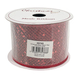 Christmas Mesh Ribbon Red 6.3cmx10 yards