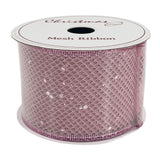 Christmas Mesh Ribbon Pink 6.3cmx10 yards