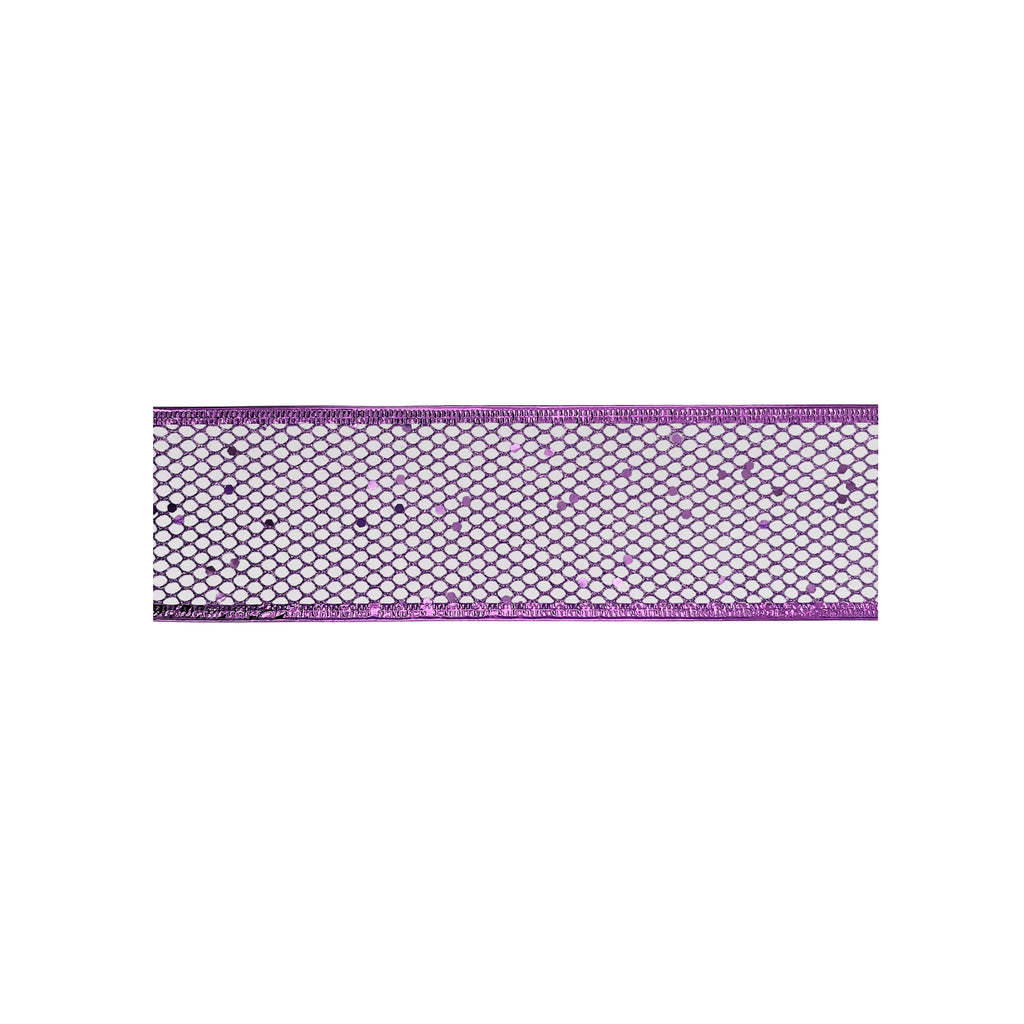 Christmas Mesh Ribbon Purple 6.3cmx10 yards
