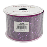 Christmas Mesh Ribbon Purple 6.3cmx10 yards