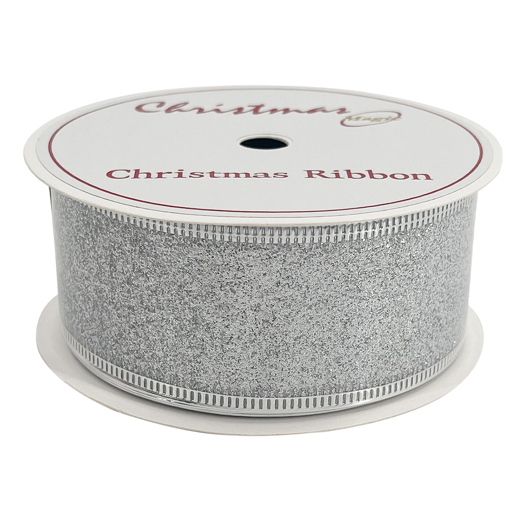 Christmas Ribbon Silver 3.8cmx10 yards