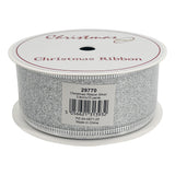Christmas Ribbon Silver 3.8cmx10 yards