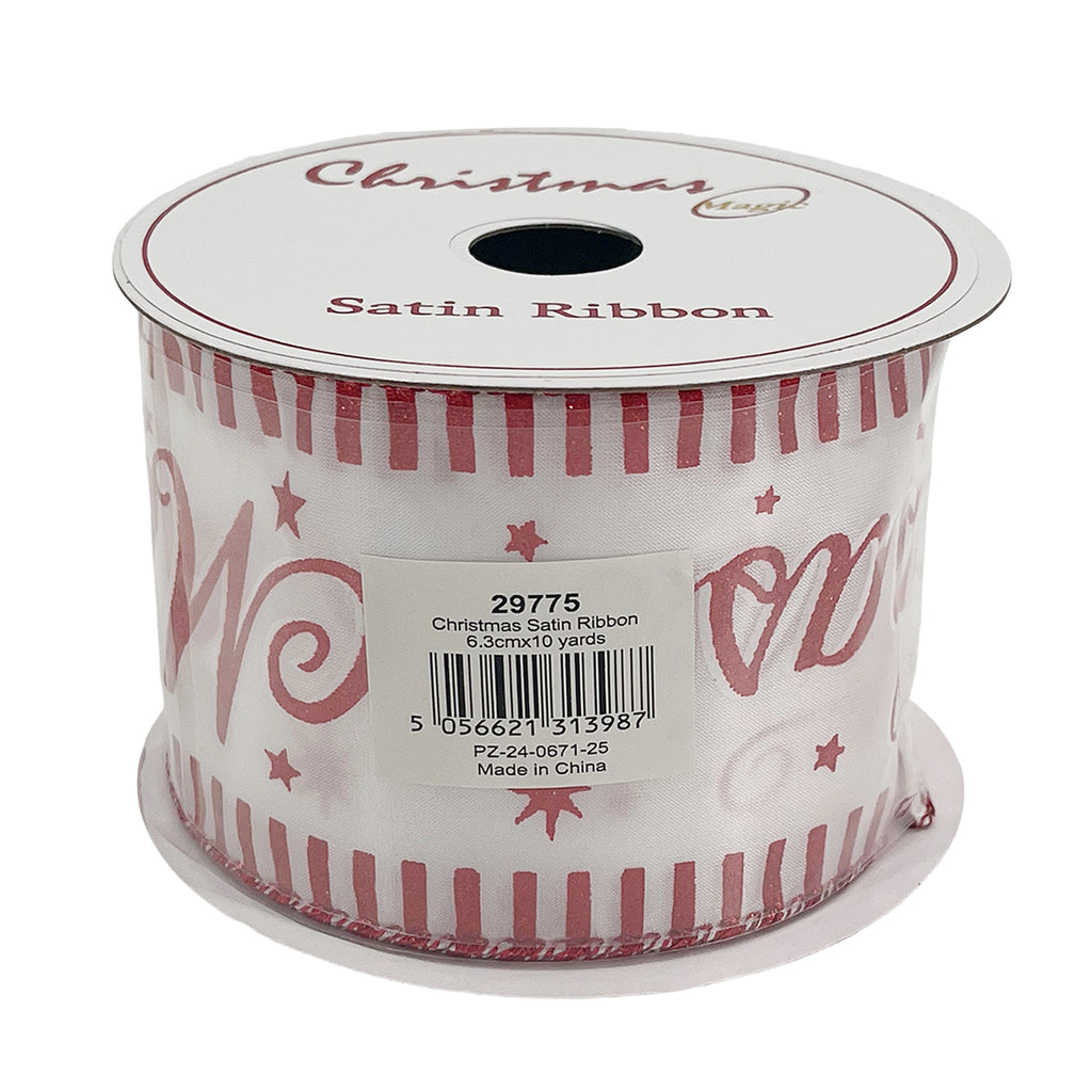 Christmas Satin Ribbon Red 6.3cmx10 yards