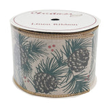 Christmas Linen Ribbon 6.3cmx10 yards