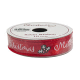 Christmas Satin Ribbon Red 1.7cmx10 yards