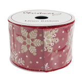 Christmas Linen Ribbon Red 6.3cmx10 yards